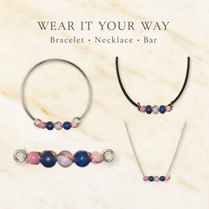 Pink & Blue Jade Vibe Bar – Copper Wrapped Minimalist Crystal Jewelry